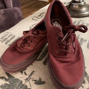 Classic Vans Skate Shoe in Burgundy Monochrome